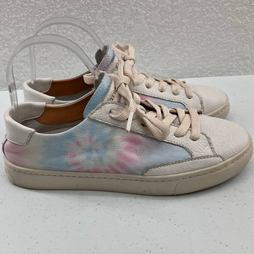 Soludos Anthropology Tie Dye Leather Upper Lace Up Ibiza Classic Sneaker Shoe